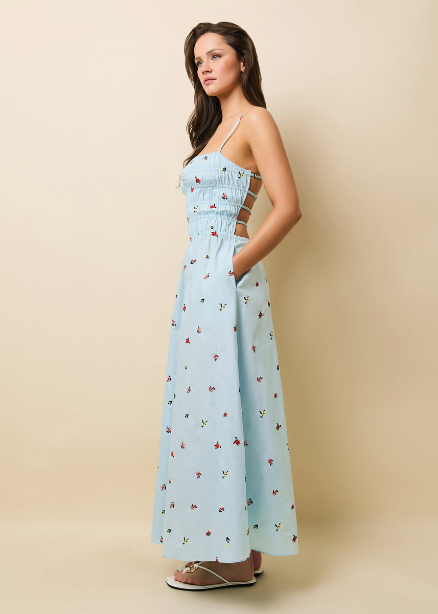 delta midi dress black floral Black Drape Floral Trimmed Midi Dress