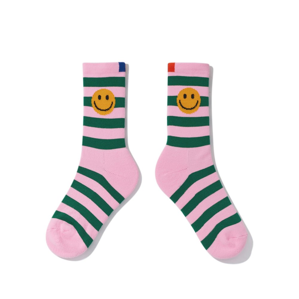 The Women's Rugby Smile Sock - Green/Blush
