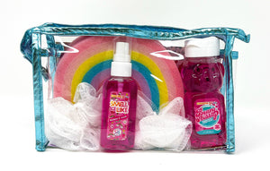 Sunshine & Glitter Beary Bubbly Gift Set: Pink Cosmetic Bag