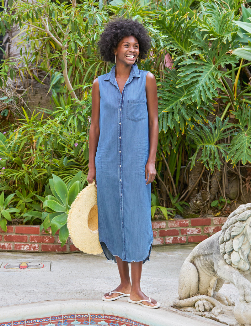 Rory Sleeveless - Vintage Stonewashed Indigo