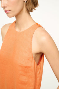 Mika Linen Dress - Apricot White