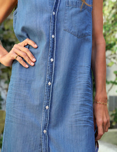Rory Sleeveless - Vintage Stonewashed Indigo