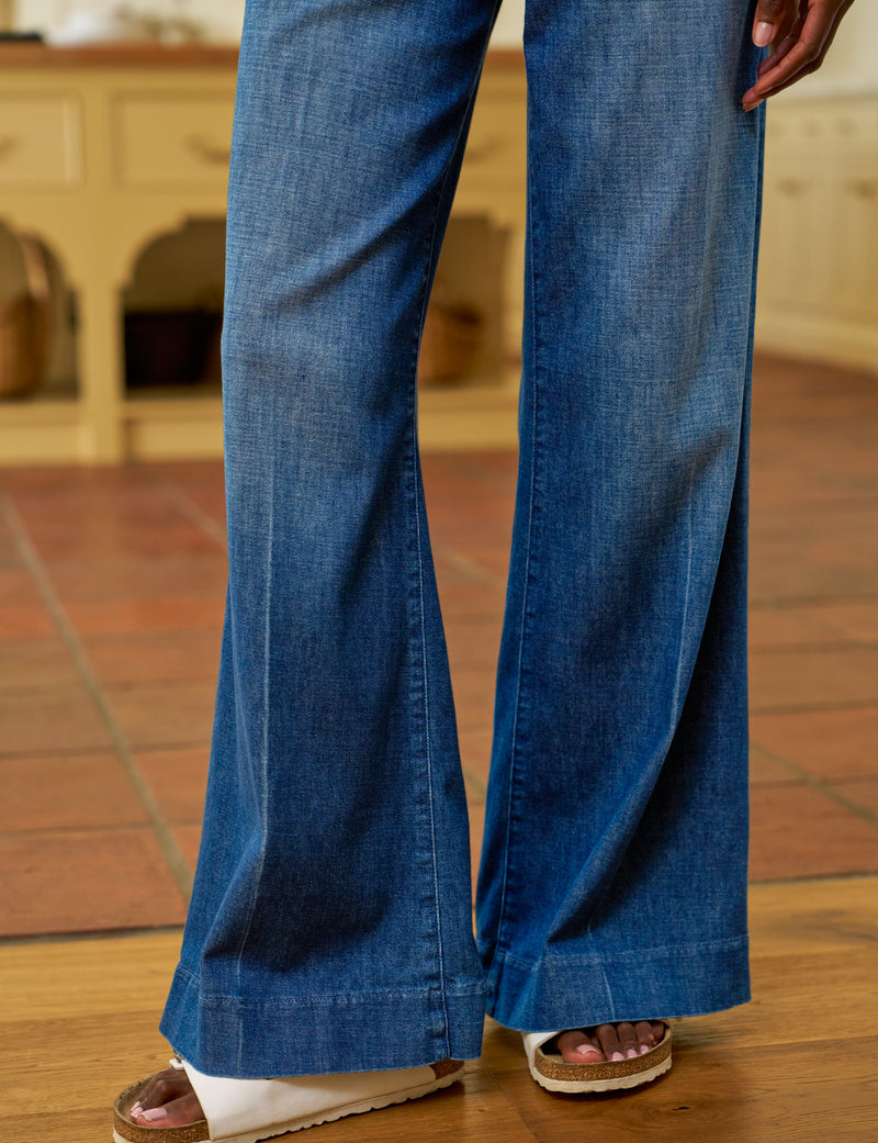 West Village Wide Leg Trouser - 1984 Wash