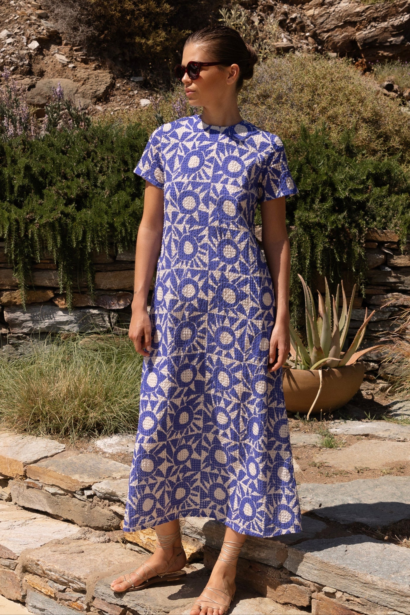 Short Sleeve Shift Maxi - Eclipse Blue