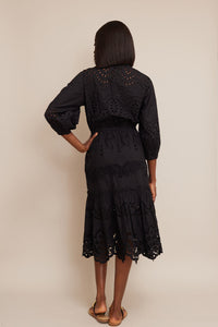 Hutton Dress - Black Embroidered Eyelet