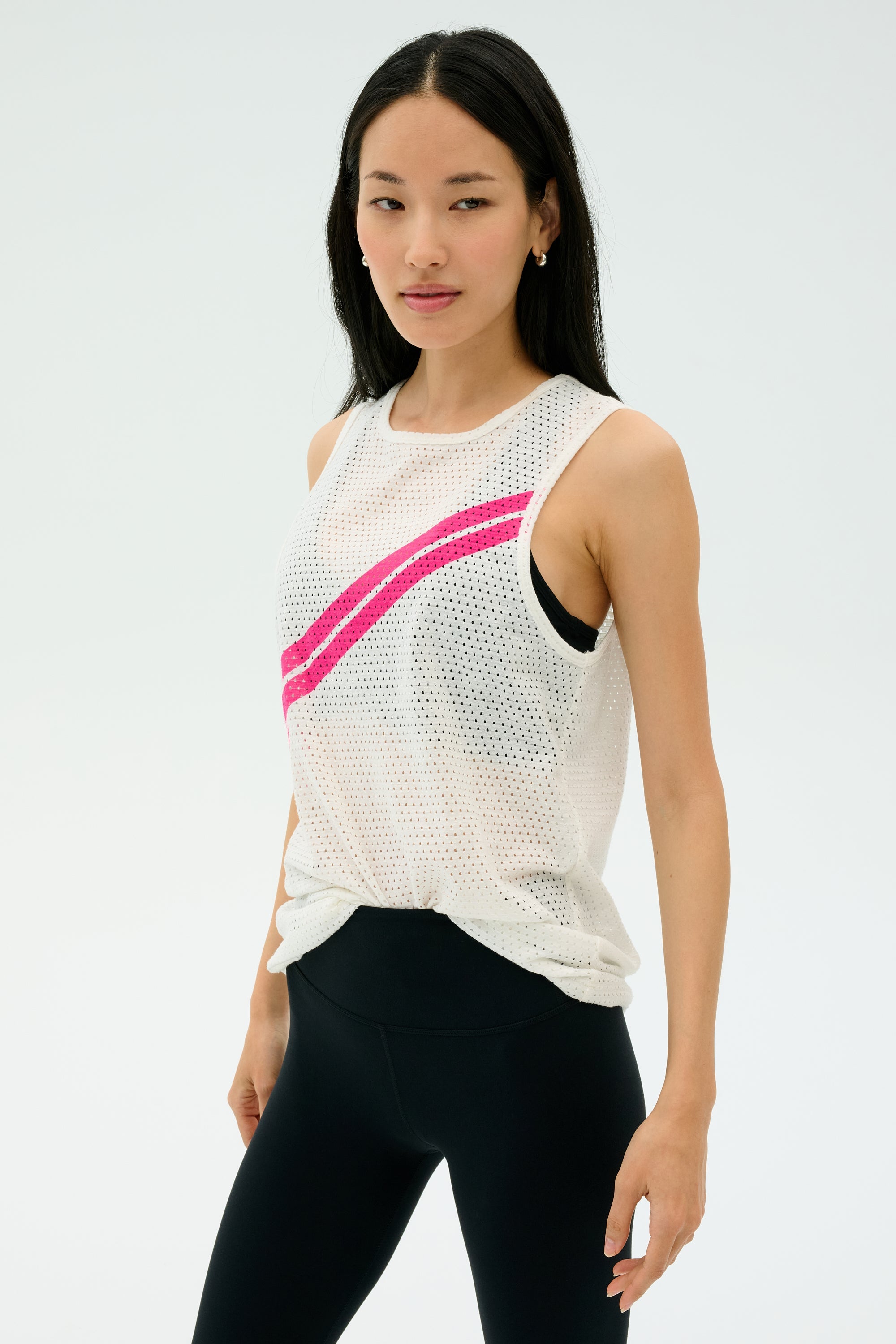 Bandit Mesh Tank - White/Berry