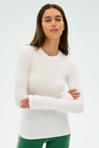 Louise Rib Long Sleeve - White