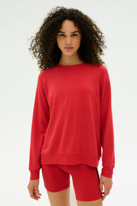 Andie Fleece Sweatshirt - Pirate Red