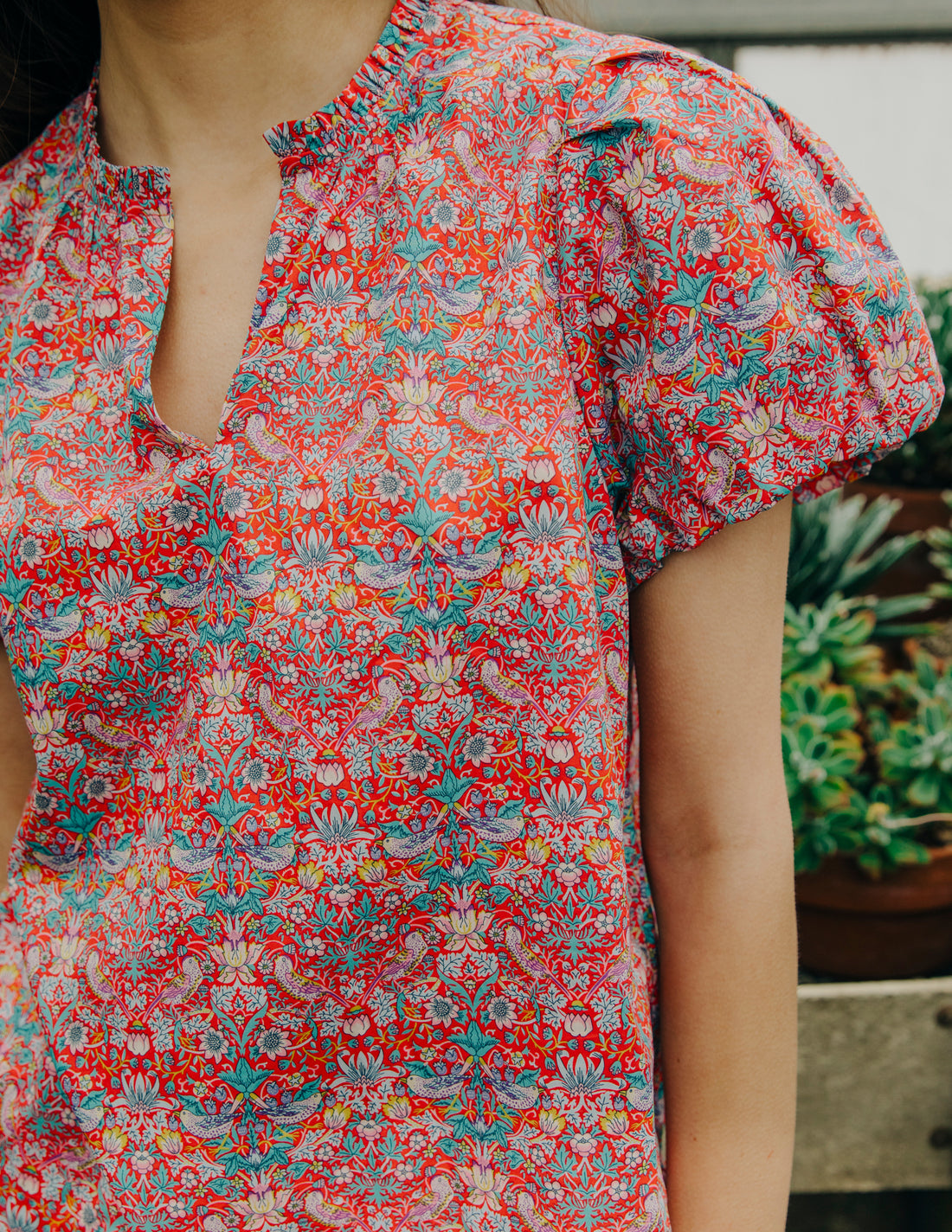 Lia Top - Strawberry Thief Liberty Print