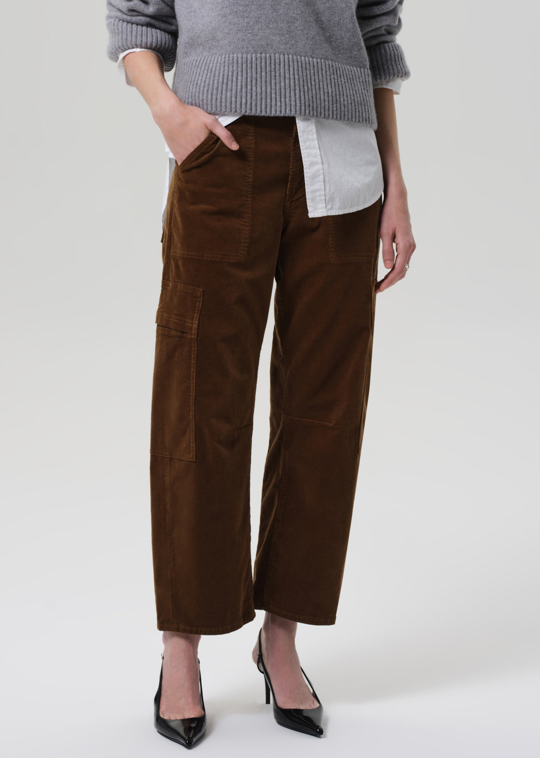 Marcelle Low Slung Easy Cargo Corduroy - Manuka