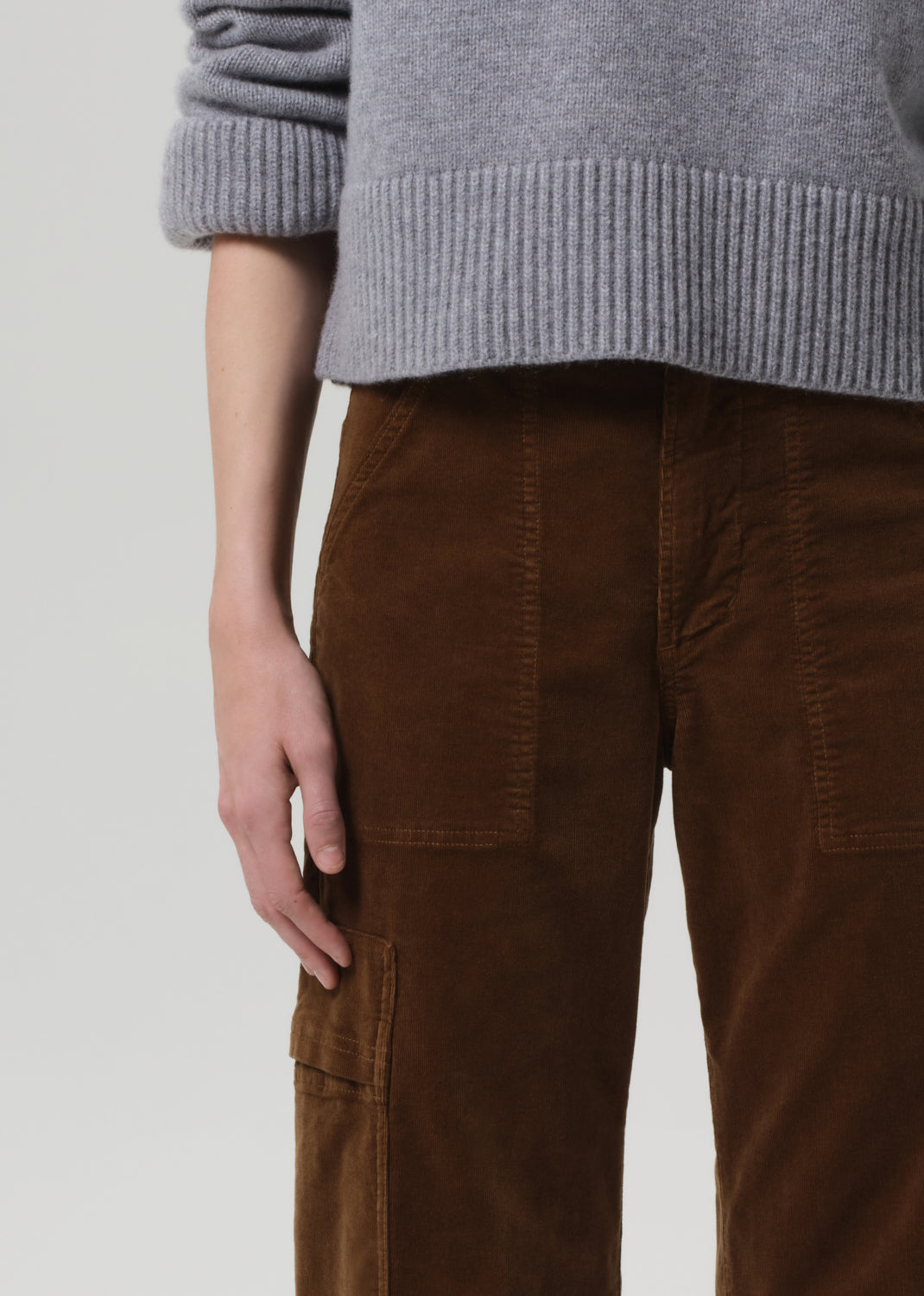 Marcelle Low Slung Easy Cargo Corduroy - Manuka