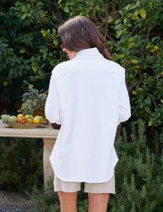 EileenRelaxed Button-Up - Triple Fleece White