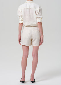 Brynn Drawstring Linen Short - Vanilla