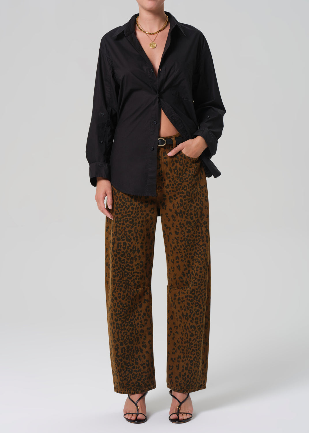 Miro Long Relaxed Jean - Sepia Cheetah