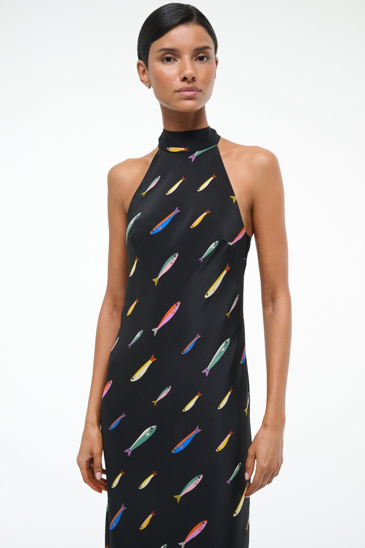 Winnie Silk Dress - Pop Sardines Black