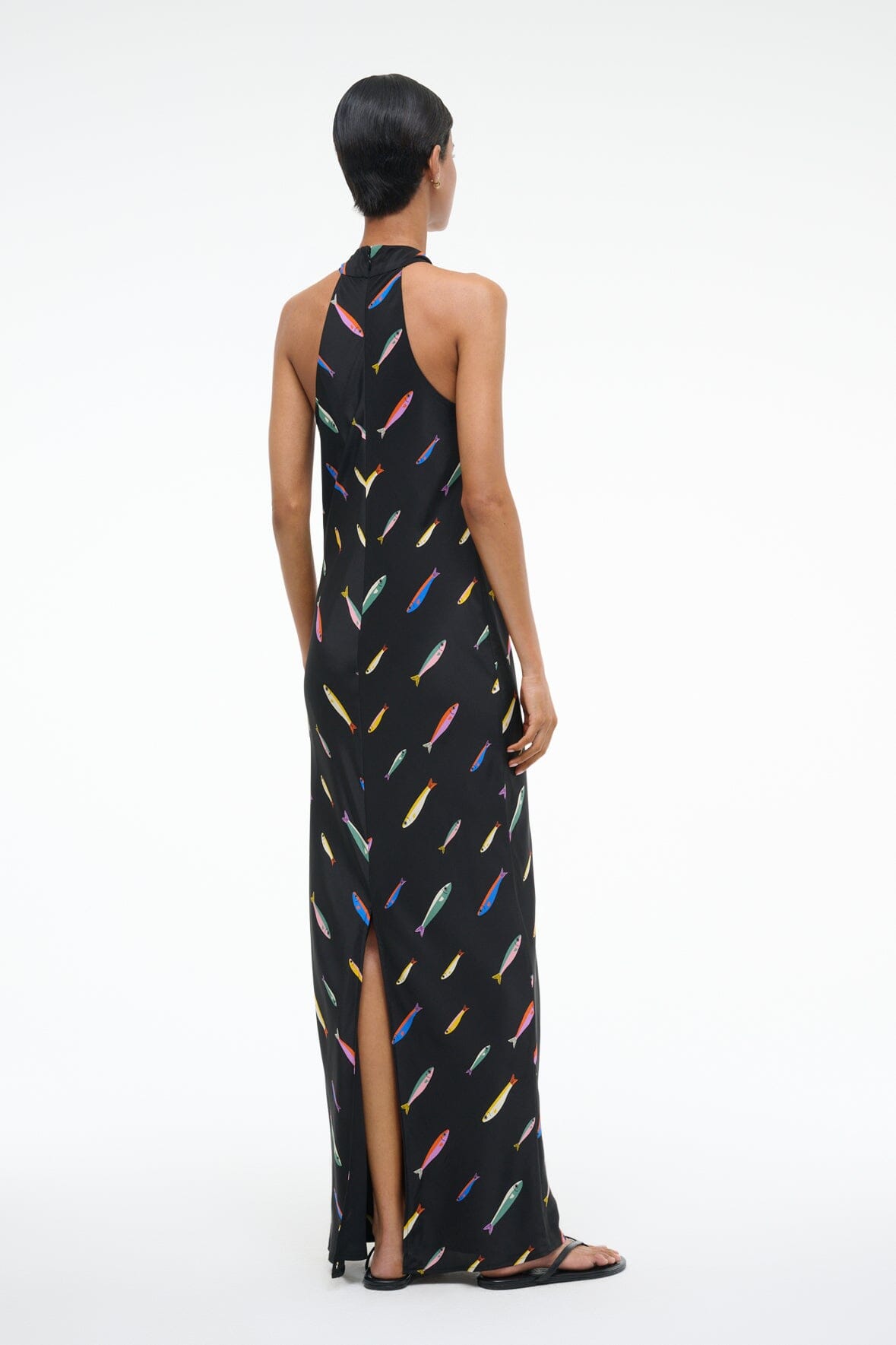 Winnie Silk Dress - Pop Sardines Black