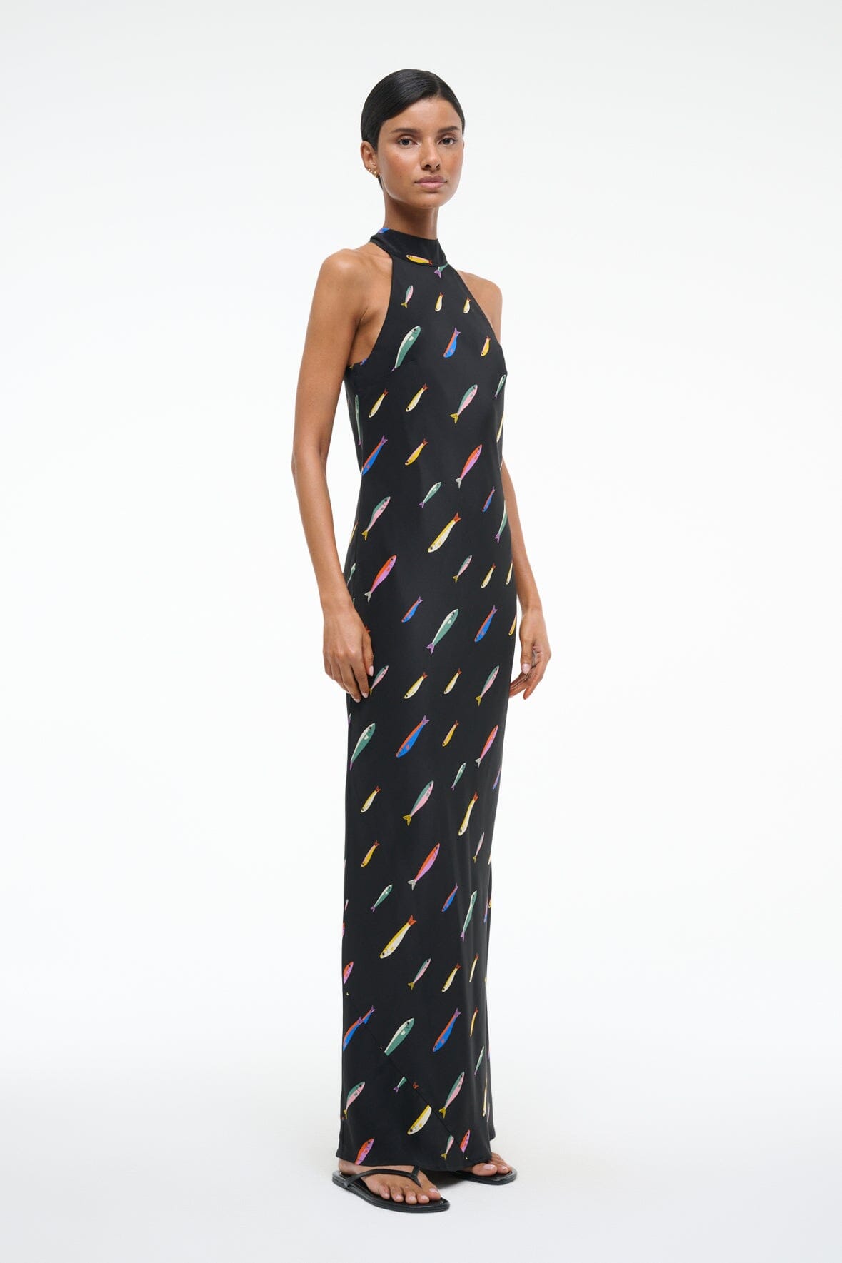 Winnie Silk Dress - Pop Sardines Black
