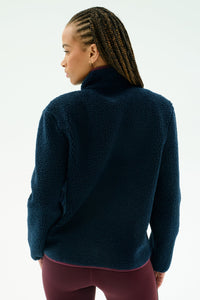 Harris Sherpa Jacket - Indigo/Dark Cherry