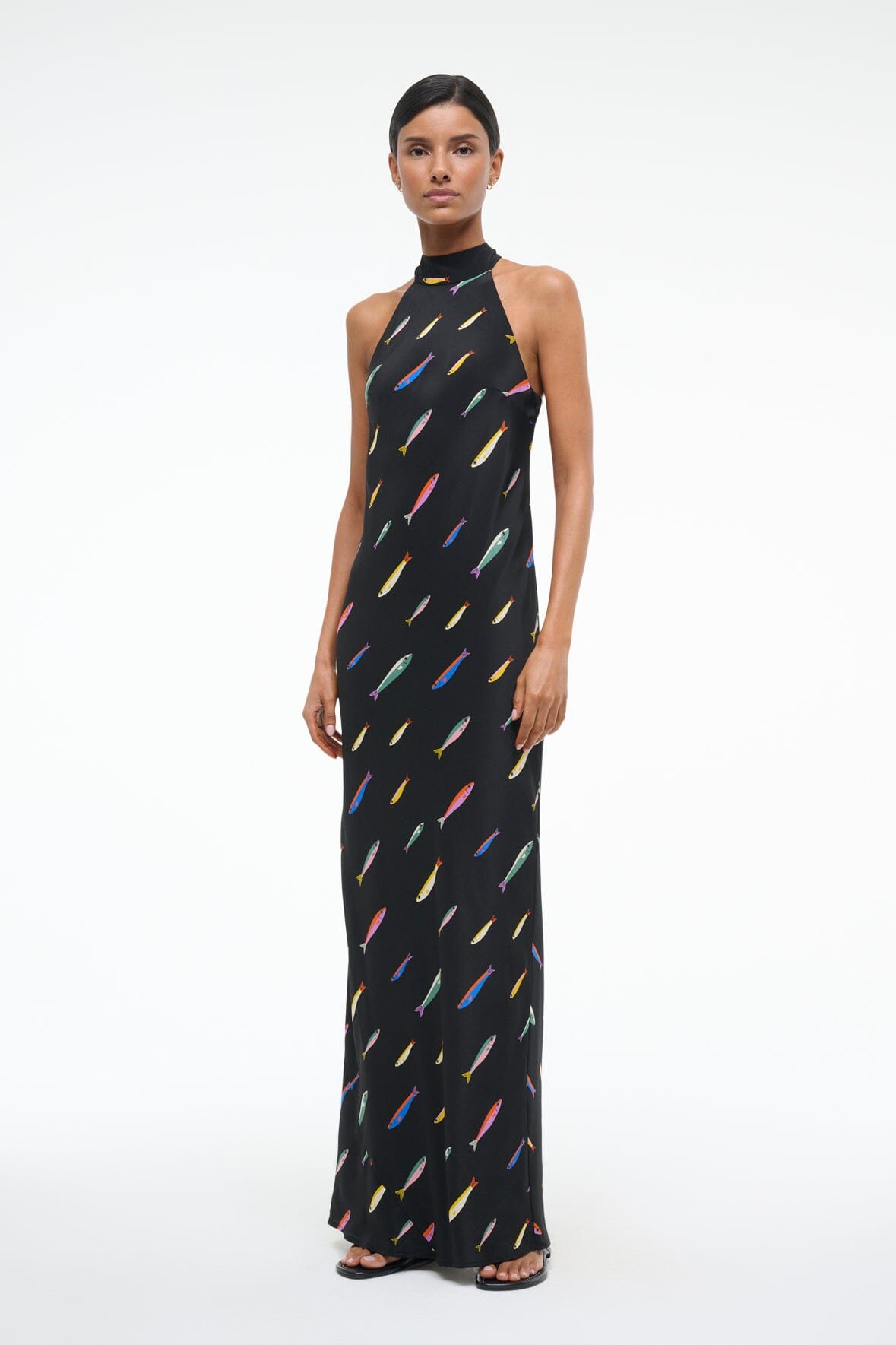 Winnie Silk Dress - Pop Sardines Black