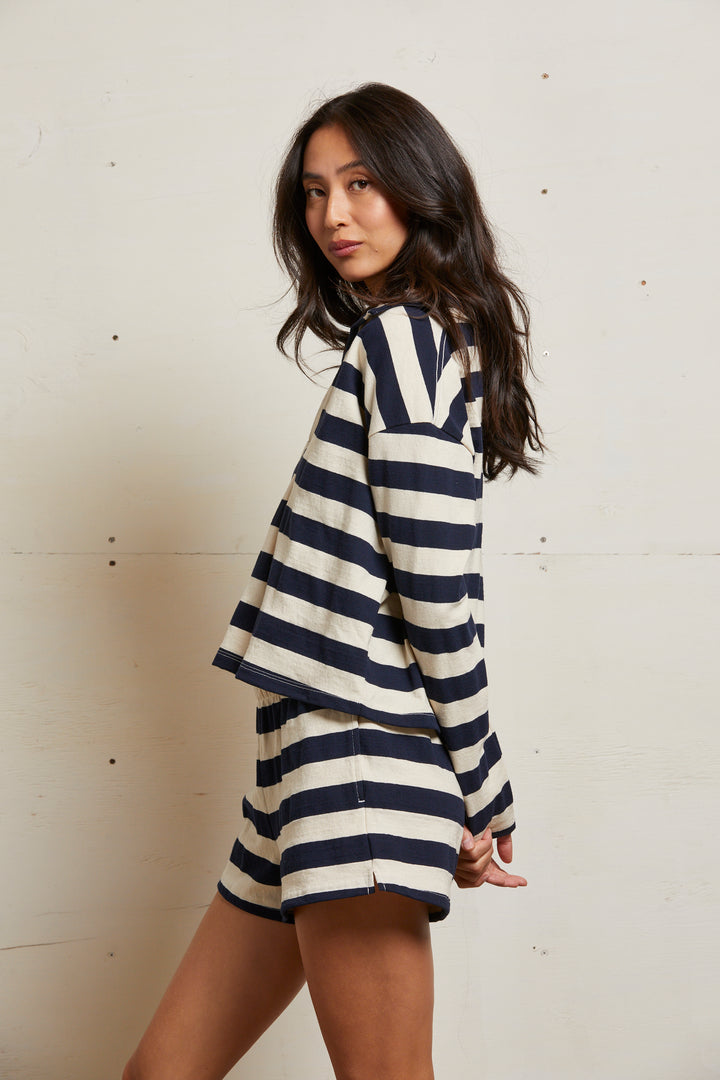Alison Stripe - Natural/Navy