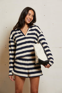 Alison Stripe - Natural/Navy