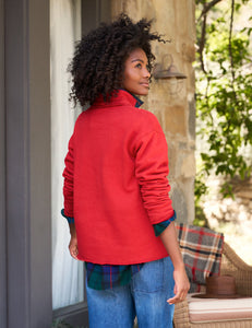 Patrick Popover Henley - Triple Fleece Crimson