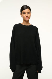 Serrano Cashmere Relaxed Crew Neck - Black