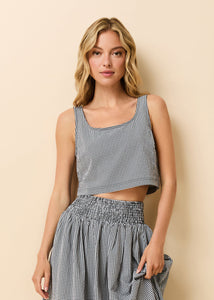 Anise Top Noir Gingham