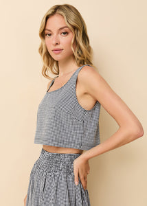 Anise Top Noir Gingham