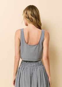 Anise Top Noir Gingham