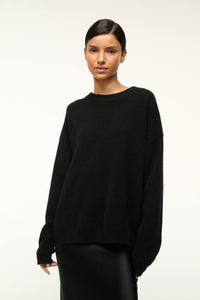 Serrano Cashmere Relaxed Crew Neck - Black