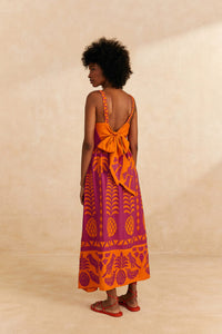 Orange Pineapple Love Cutwork Dress