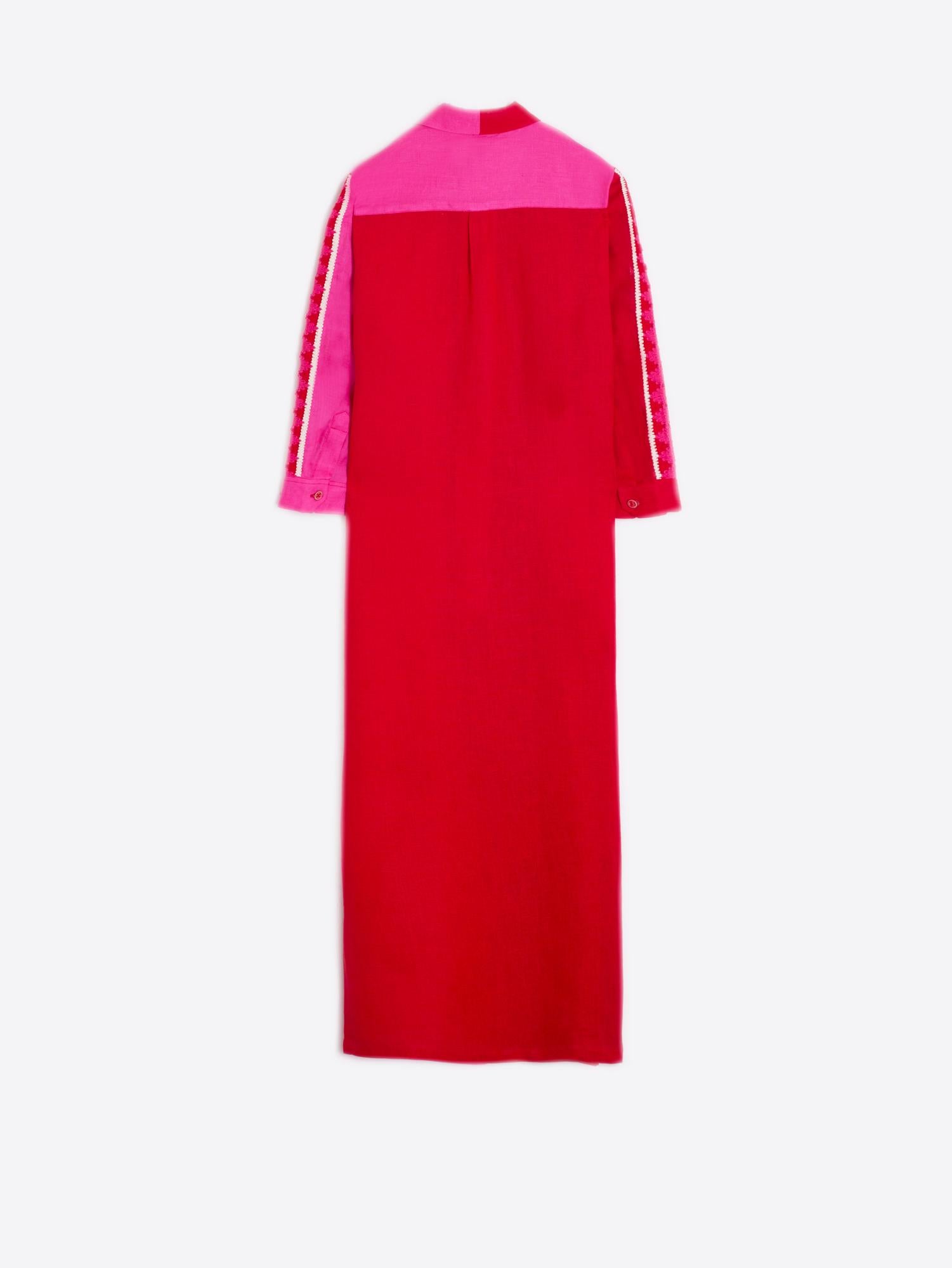 Antonella Dress - Red Linen