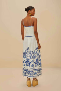 Off-White Shell Garden Midi Dress