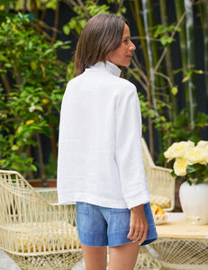 Gabi Popover Shirt - White Linen