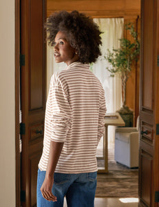 Patrick - Vintage White and Camel Stripe