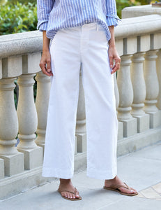 Wexford Wide Leg Linen Pant - White