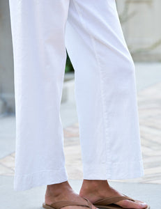 Wexford Wide Leg Linen Pant - White
