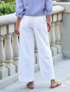 Wexford Wide Leg Linen Pant - White