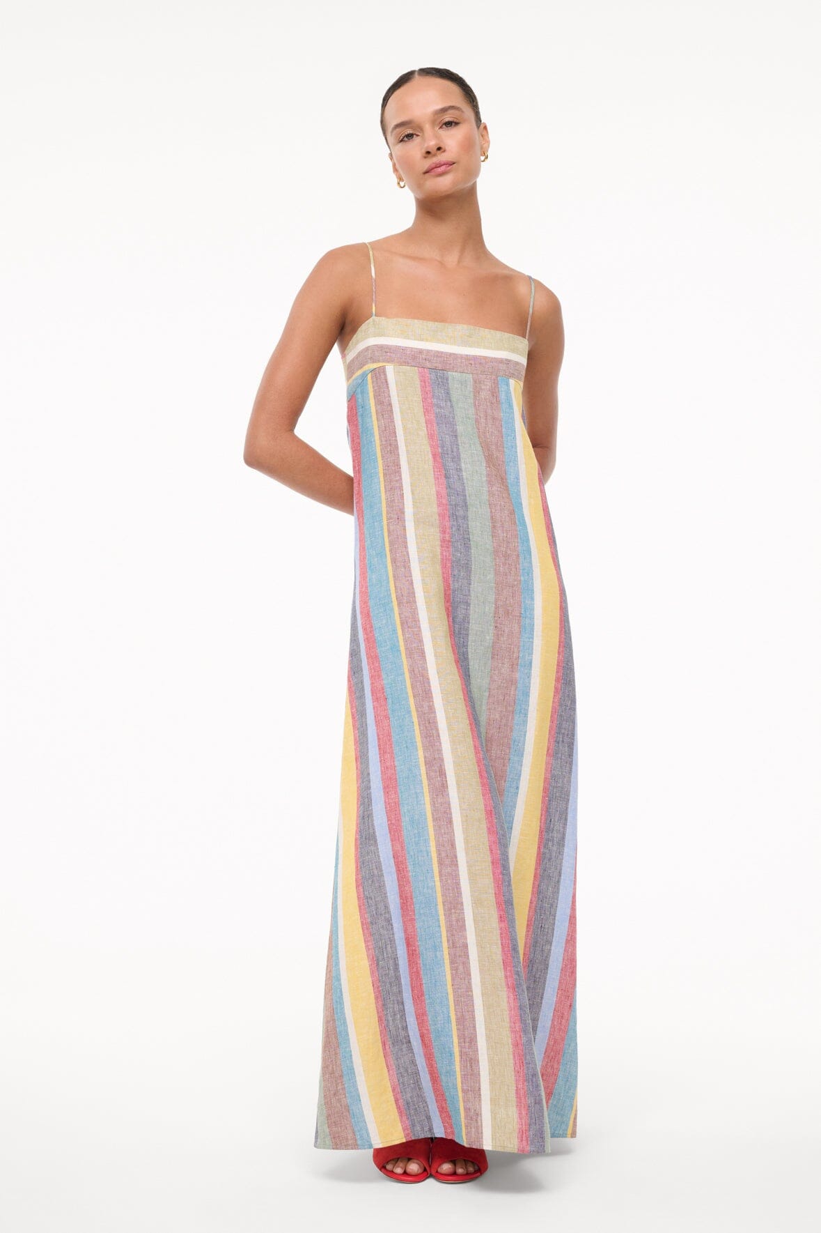 Laura Linen Dress - Market Stripe
