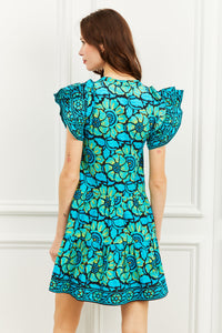 Ember Dress - Shania Turquoise Print