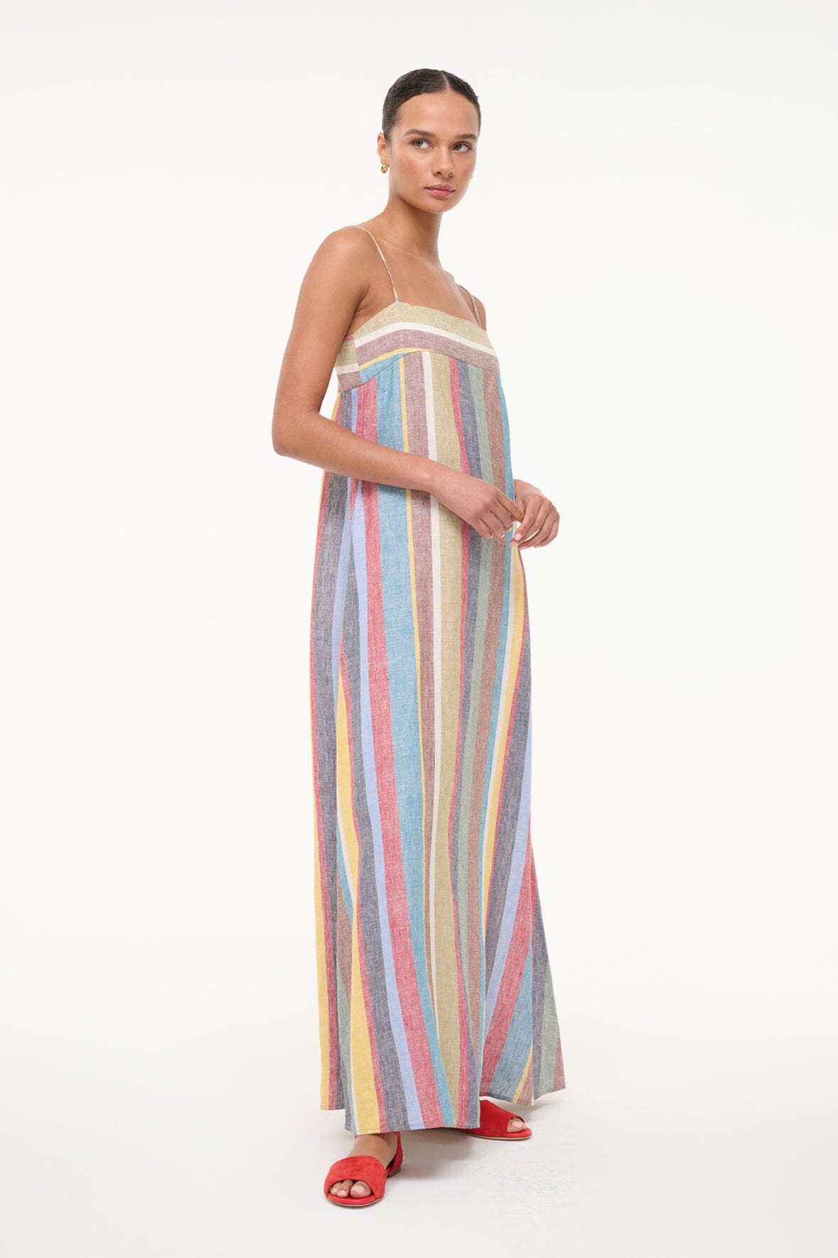 Laura Linen Dress - Market Stripe