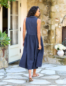 Daphne Sleeveless Popover Dress - Navy