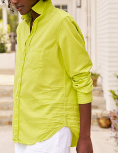 Eileen Relaxed Button Up - Famous Denim Lime