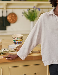 Gabi Popover Linen Shirt - Sand