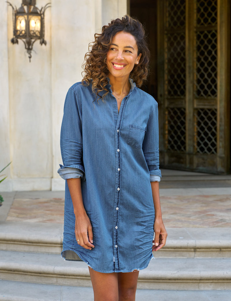 Ruffle Mary - Vintage Stonewashed Indigo