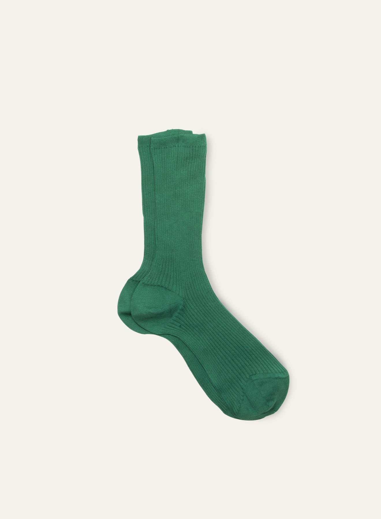 Ribbed Mid Calf Socks - Forest Green