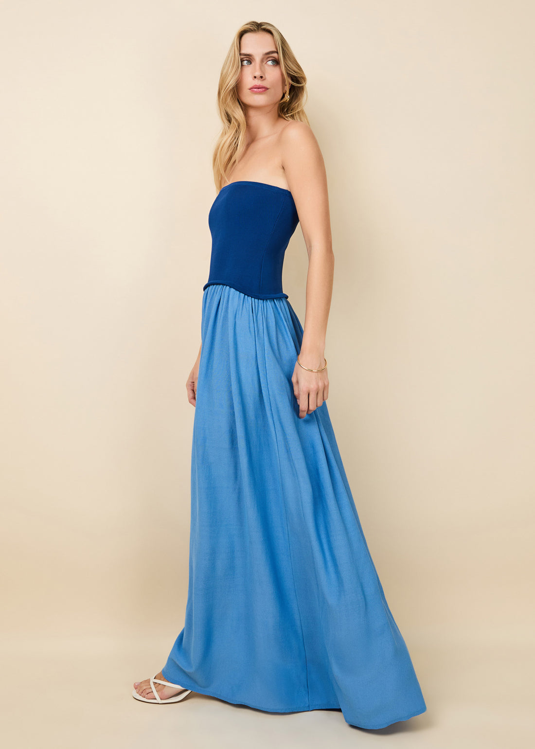 Strapless Soglio Dress Maritime Navy / Marina Blue