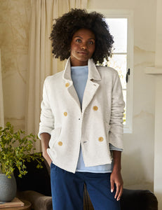 Mini Belfast Crop Peacoat - Heather White Melange