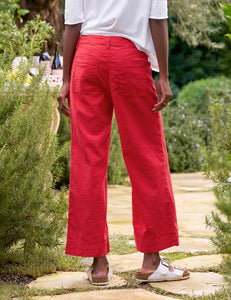 Wexford Wide Leg Linen Pant - Double Decker Red
